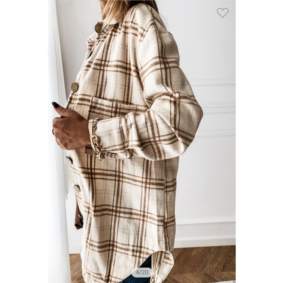 Plaid Button Up Shacket - Picture 5 of 16